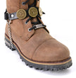 Milwaukee Leather Silver 12 Gauge Shell Medallion Boot Chain with Adjustable Strap – MLA3005
