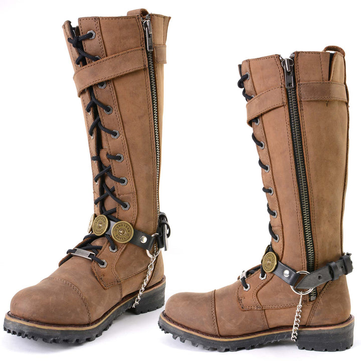 Milwaukee Leather Boot Chains Set of 2 - Adjustable Biker Boots Strap