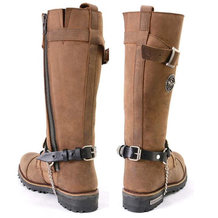 Milwaukee Leather Boot Chains Set of 2 - Adjustable Biker Boots Strap