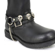 Milwaukee Leather Silver Classic Skull Heads Biker Chain for Motorcycle Boots - MLA3007