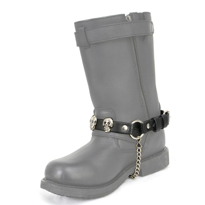 Milwaukee Leather Boot Chains Set of 2 - Adjustable Biker Boots Strap