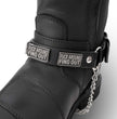 Milwaukee Leather Motorcycle Boot Chain – Silver Chain & Buckle, F‑Around – Find Out Text Accent - ML3009