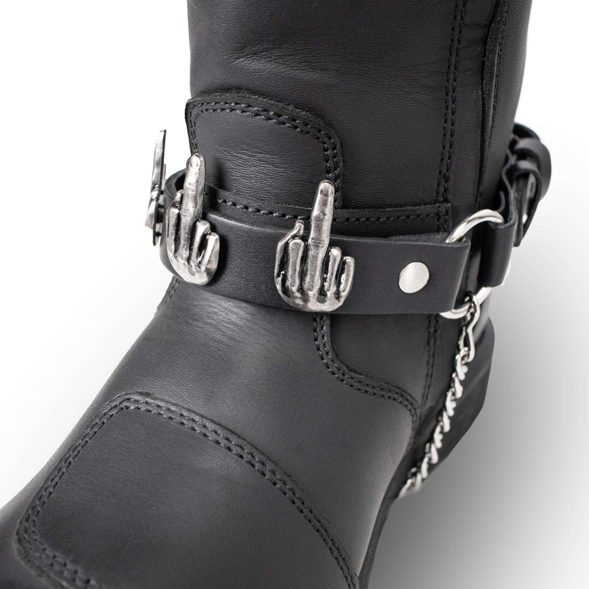 Milwaukee Leather Silver Middle Finger Emblem Boot Chain with