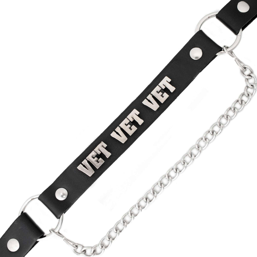 Milwaukee Leather Silver VET Emblem Boot Chain with Adjustable Strap - MLA3013