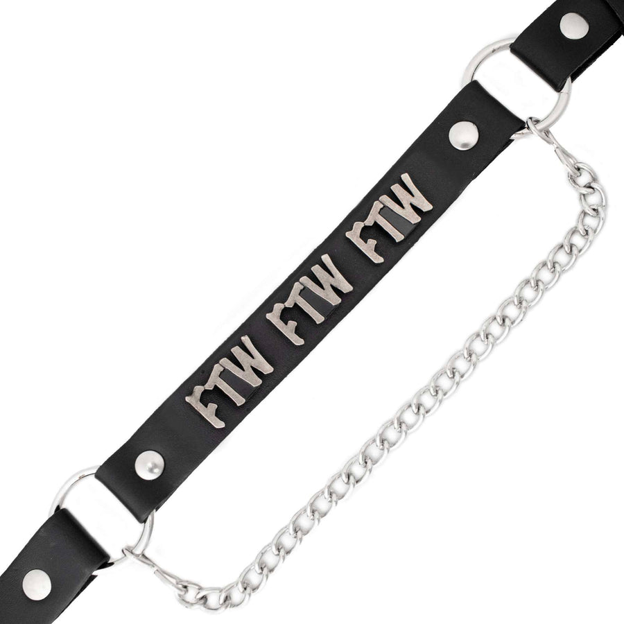 Milwaukee Leather Silver FTW Emblem Boot Chain with Adjustable Strap - MLA3015