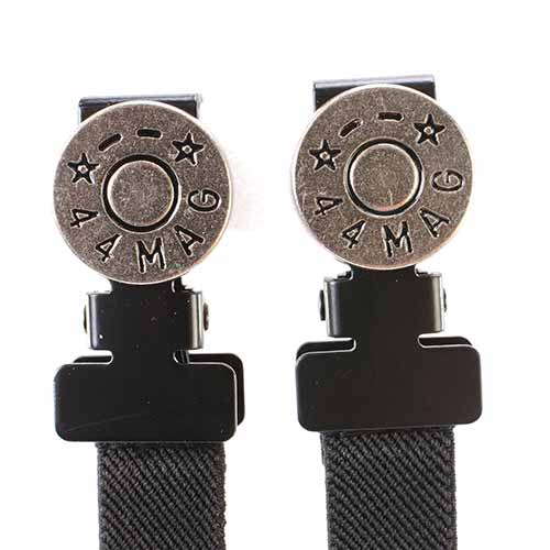 Milwaukee Leather MLA4002 Motorcycle Biker 44 MAG Emblem Elastic Bungee Clips for Chaps or Pants (Set of 2)