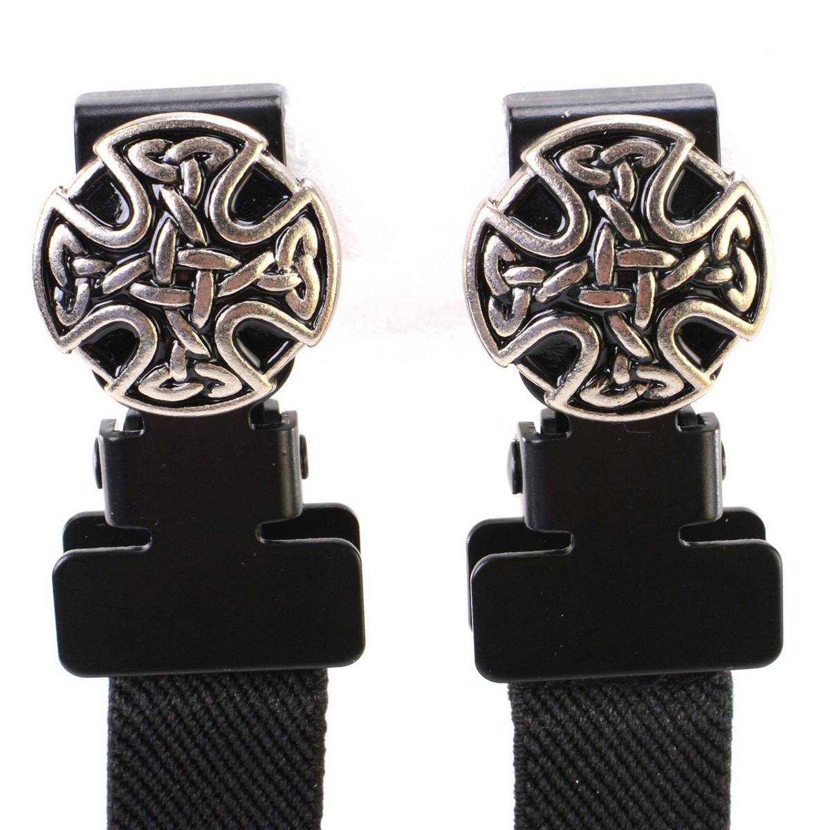 Milwaukee Leather MLA4012 Motorcycle Biker Celtic Circle Emblem Elastic Bungee Clips for Chaps or Pants (Set of 2)