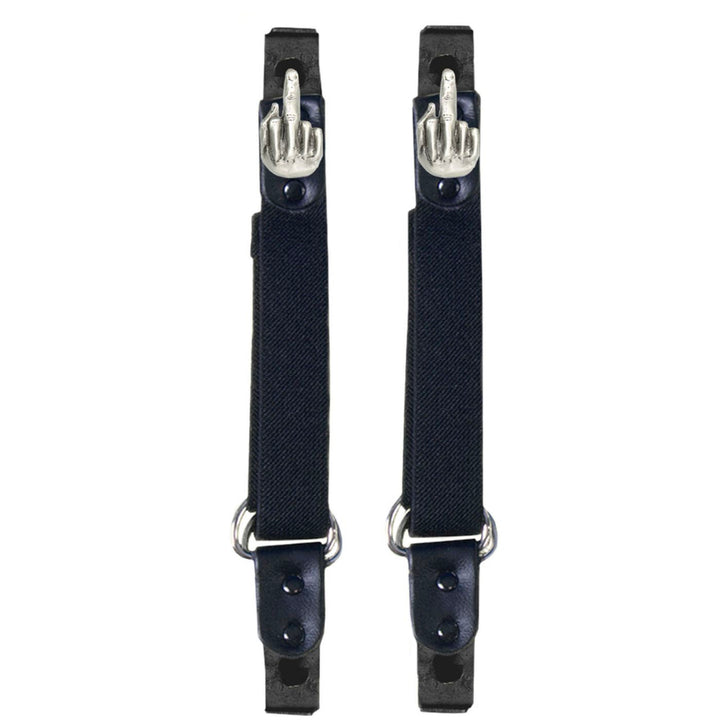 Milwaukee Leather MLA4016 Middle Finger Motorcycle Biker Elastic Bungee Clips for Chaps or Pants (Set of 2)