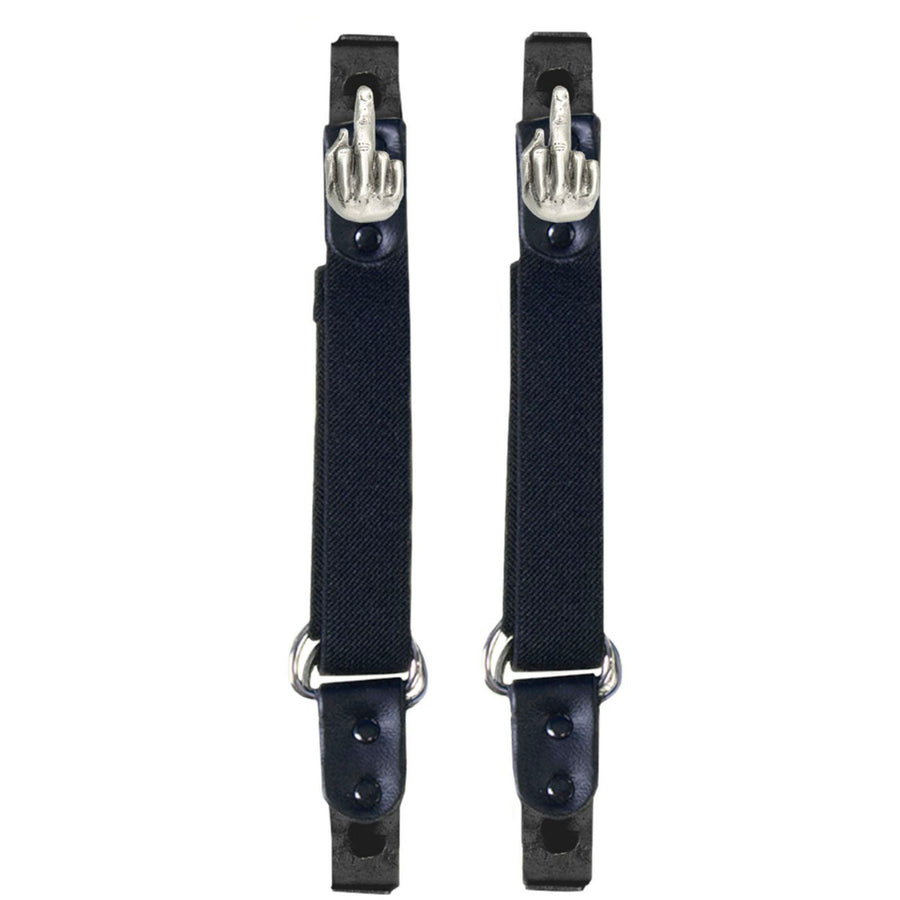 Milwaukee Leather MLA4016 Middle Finger Motorcycle Biker Elastic Bungee Clips for Chaps or Pants (Set of 2)