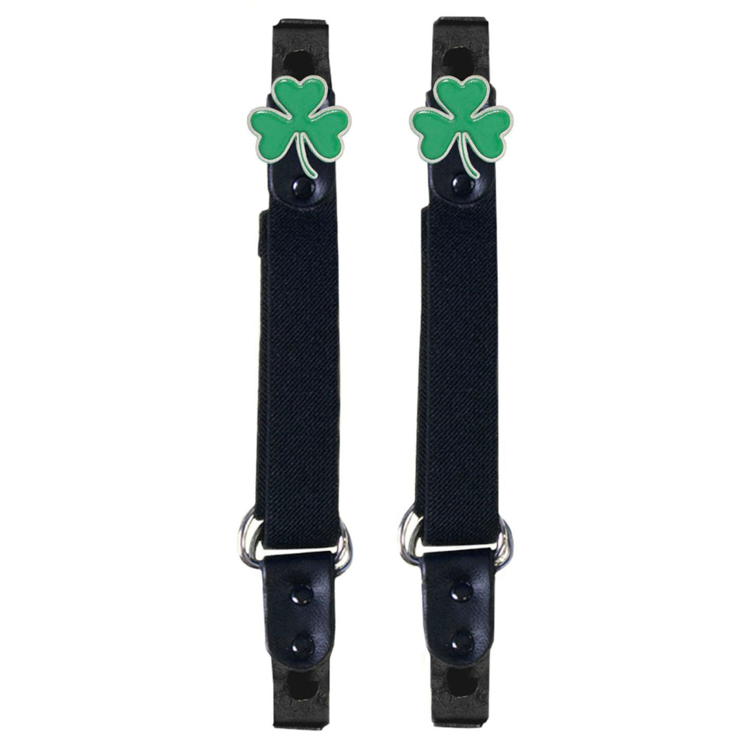 Milwaukee Leather MLA4018 3-Leaf Clover Motorcycle Biker Elastic Bungee Clips for Chaps or Pants (Set of 2)