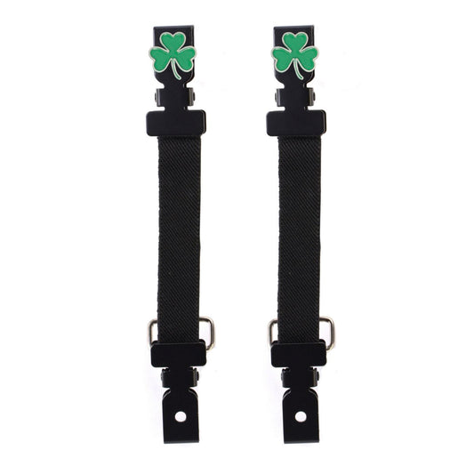 Milwaukee Leather MLA4018 3-Leaf Clover Motorcycle Biker Elastic Bungee Clips for Chaps or Pants (Set of 2)