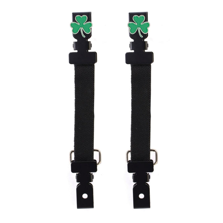 Milwaukee Leather MLA4018 3-Leaf Clover Motorcycle Biker Elastic Bungee Clips for Chaps or Pants (Set of 2)