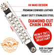 Milwaukee Leather 44-Magnum Dial Vest Extender Double Chrome Chains Genuine Leather 6.5