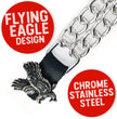 Milwaukee Leather Flying Eagle Medallion Vest Extender - Double Chrome Chains Genuine Leather 6.5