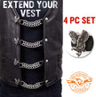 Milwaukee Leather Flying Eagle Medallion Vest Extender - Double Chrome Chains Genuine Leather 6.5