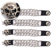 Milwaukee Leather MLA6041SET Skull and Cross Bones 4-PCS Vest Extender Double Chrome Chains w/ Genuine Leather 6