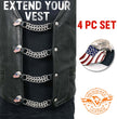 Milwaukee Leather Eagle Flag Medallion Vest Extender Double Chrome Chains Genuine Leather 6.5