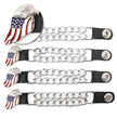 Milwaukee Leather Eagle Flag Medallion Vest Extender Double Chrome Chains Genuine Leather 6.5
