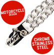Milwaukee Leather Motorcycle Medallion Vest Extender - Double Chrome Chains Genuine Leather 6.5