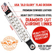 Milwaukee Leather American Flag Vest Extender - Double Chrome Chains Genuine Leather 6.5