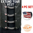 Milwaukee Leather American Flag Vest Extender - Double Chrome Chains Genuine Leather 6.5
