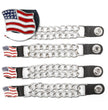 Milwaukee Leather American Flag Vest Extender - Double Chrome Chains Genuine Leather 6.5