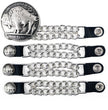 Milwaukee Leather 5 Cent Buffalo Medallion Vest Extender - Double Chrome Chains Genuine Leather 6.5