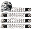Milwaukee Leather Eagle Head Medallion Vest Extender - Double Chrome Chains Genuine Leather 6.5