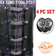 Milwaukee Leather Heart Rose Medallion Vest Extender - Double Chrome Chains Genuine Leather 6.5