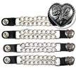 Milwaukee Leather Heart Rose Medallion Vest Extender - Double Chrome Chains Genuine Leather 6.5