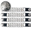 Milwaukee Leather Indian Head Medallion Vest Extender - Double Chrome Chains Genuine Leather 6.5
