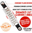 Milwaukee Leather Silver/Chrome Medallion Vest Extender - Double Chrome Chains Genuine Leather 6.5