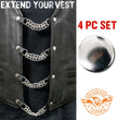 Milwaukee Leather Silver/Chrome Medallion Vest Extender - Double Chrome Chains Genuine Leather 6.5