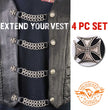 Milwaukee Leather MLA6045SET Iron Cross 4-PCS Vest Extender Double Chrome Chains w/ Genuine Leather 6