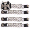 Milwaukee Leather MLA6045SET Iron Cross 4-PCS Vest Extender Double Chrome Chains w/ Genuine Leather 6