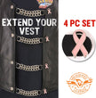Milwaukee Leather Pink Ribbon Medallion Vest Extender - Double Chrome Chains Genuine Leather 6.5