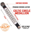 Milwaukee Leather MLA6024SET Celtic Circle 4-PCS Vest Extender Double Chrome Chains w/ Genuine Leather 4