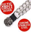 Milwaukee Leather MLA6024SET Celtic Circle 4-PCS Vest Extender Double Chrome Chains w/ Genuine Leather 4