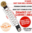 Milwaukee Leather 12 Gauge Shell Medallion Vest Extender - Double Chrome Chains Genuine Leather 6.5
