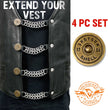 Milwaukee Leather 12 Gauge Shell Medallion Vest Extender - Double Chrome Chains Genuine Leather 6.5