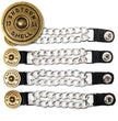 Milwaukee Leather 12 Gauge Shell Medallion Vest Extender - Double Chrome Chains Genuine Leather 6.5