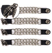 Milwaukee Leather Skeleton Hand Medallion Vest Extender - Double Chrome Chains Genuine Leather 6.5