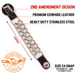 Milwaukee Leather 2nd Amendment Medallion Vest Extender - Double Chrome Chains Genuine Leather 6.5