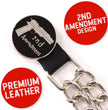 Milwaukee Leather 2nd Amendment Medallion Vest Extender - Double Chrome Chains Genuine Leather 6.5