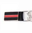 Milwaukee Leather Thin Red Line Medallion Vest Extender - Double Chrome Chains Genuine Leather 6.5