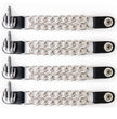 Milwaukee Leather 4-Piece Vest Extender Set - Middle Finger, Double Chrome Chains, 4-Inch-MLA6033SET