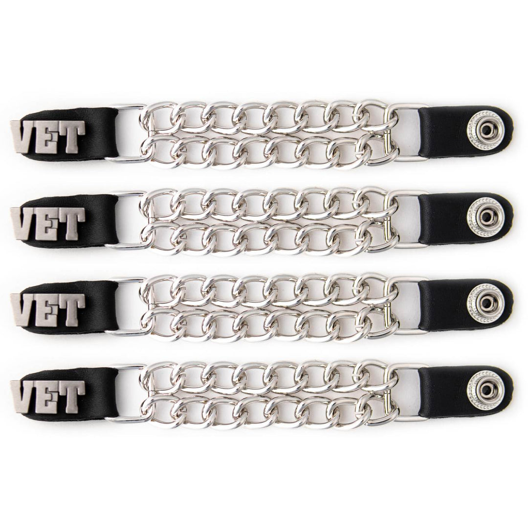 Milwaukee Leather 4-Piece Vest Extender Set - VET, Double Chrome Chains, 4-Inch-MLA6034SET