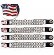 Milwaukee Leather American Flag Medallion Vest Extender - Double Chrome Chains Genuine Leather 8.5