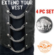Milwaukee Leather 5 Cent Buffalo Medallion Vest Extender - Double Chrome Chains Genuine Leather 8.5