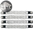 Milwaukee Leather 5 Cent Buffalo Medallion Vest Extender - Double Chrome Chains Genuine Leather 8.5